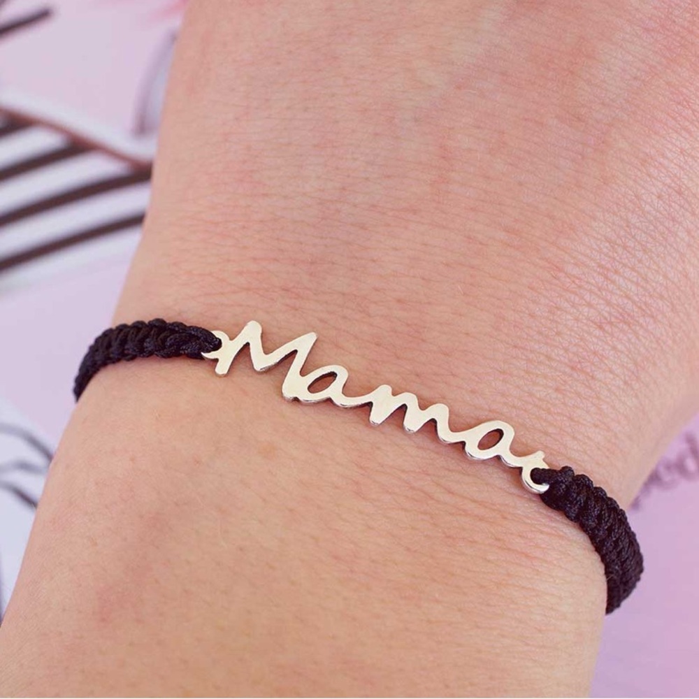 NEW| Mama Stainless Steel Braided Adjustable Charm Rope Design Bracelet